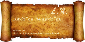 Lukács Menyhért névjegykártya